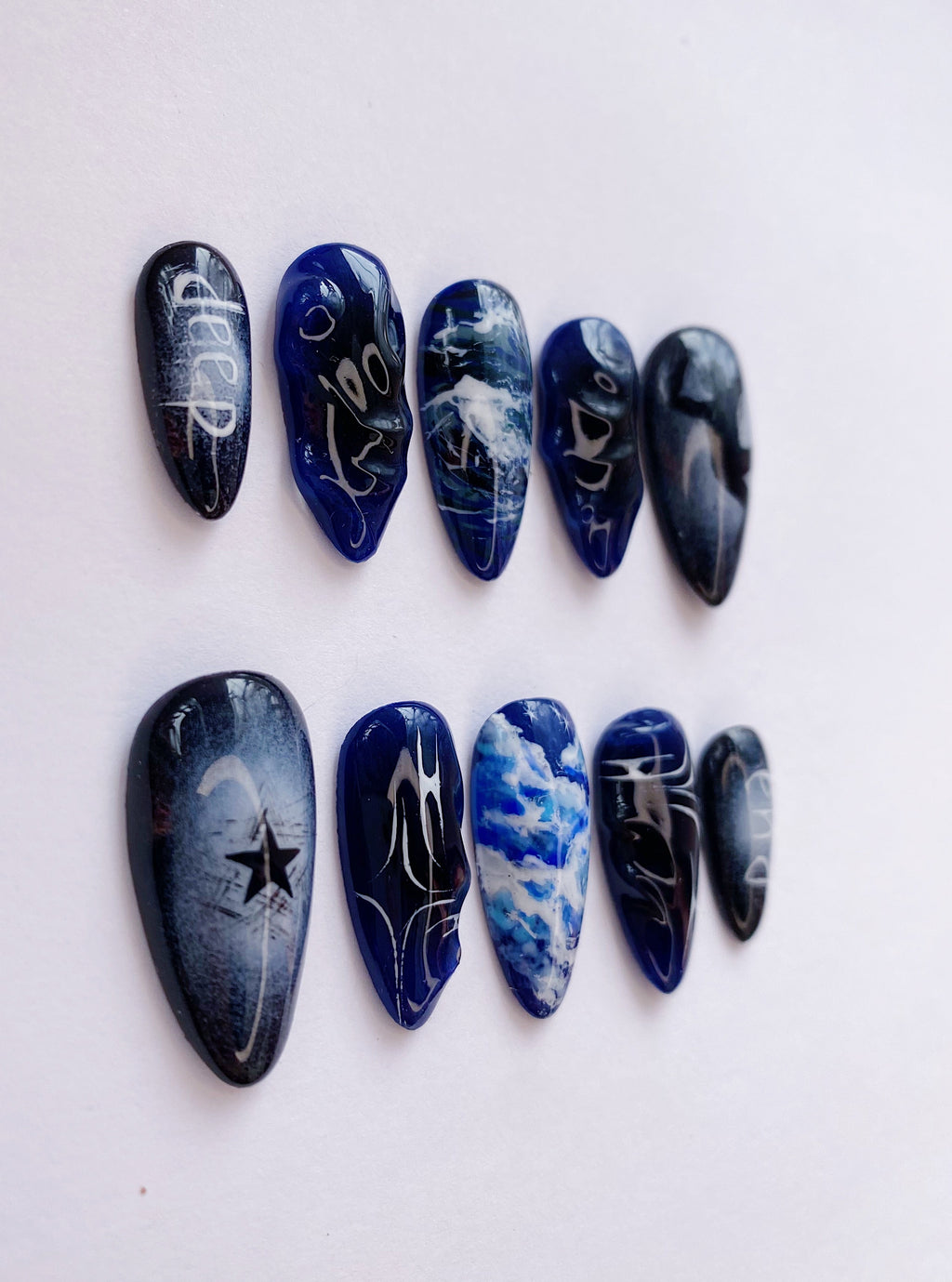 FELIX deep end press on nails(Ready to claim)