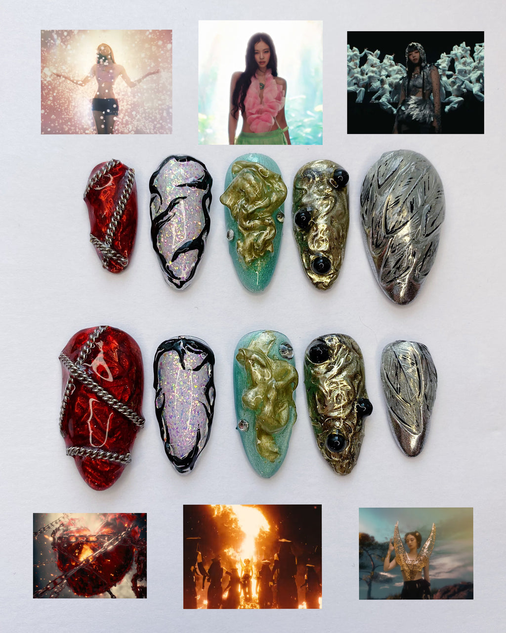 JENNIE Zen press on nails(Ready to claim)