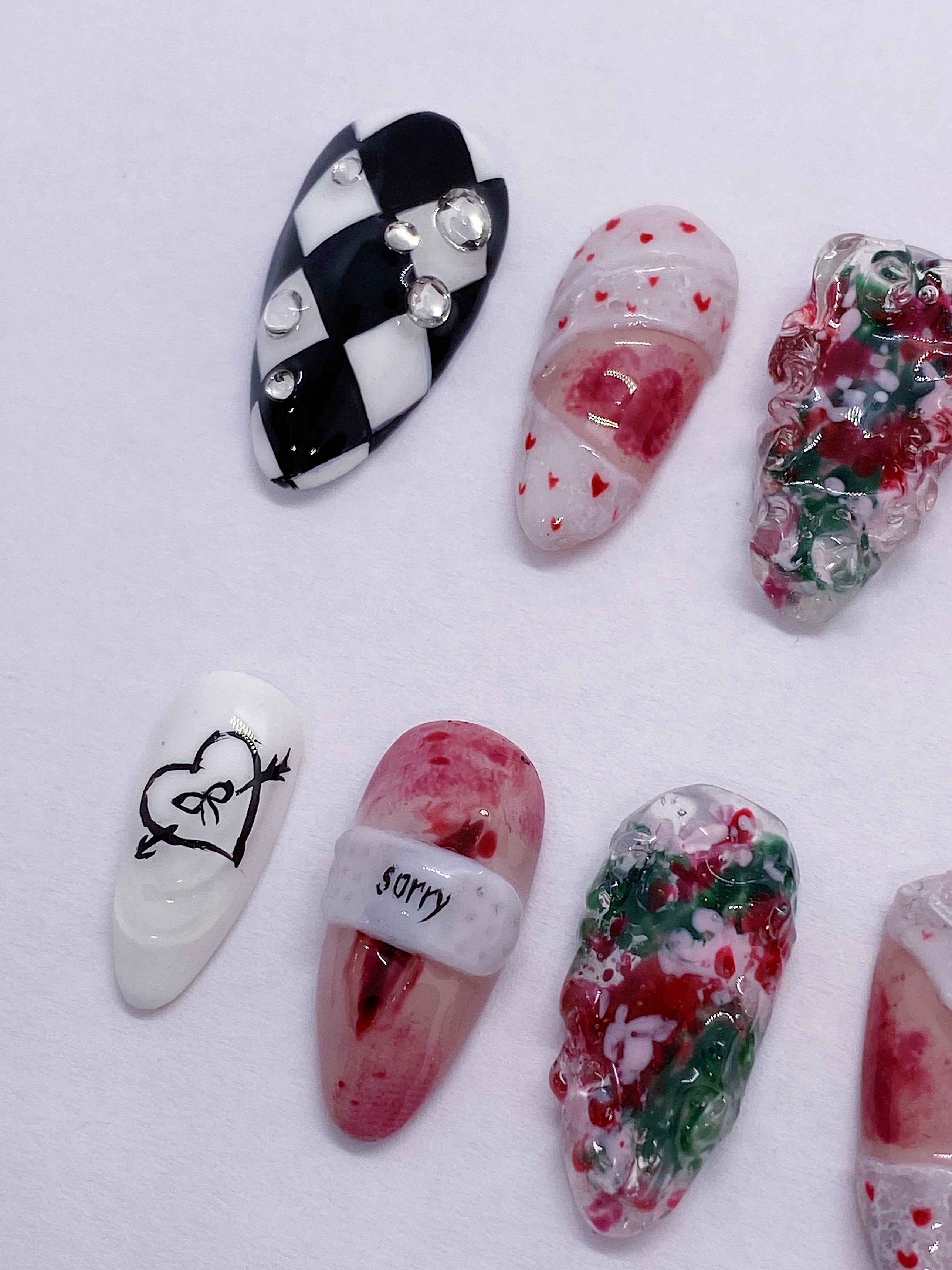 ROSE toxic till the end press on nails