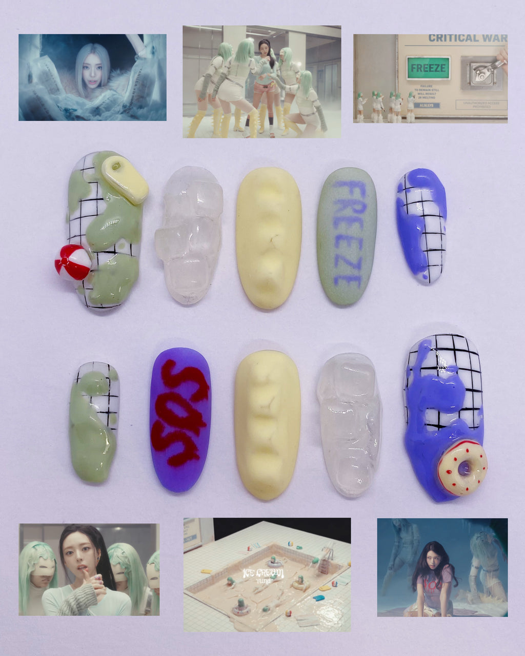 YUNA Ice Cream press on nails