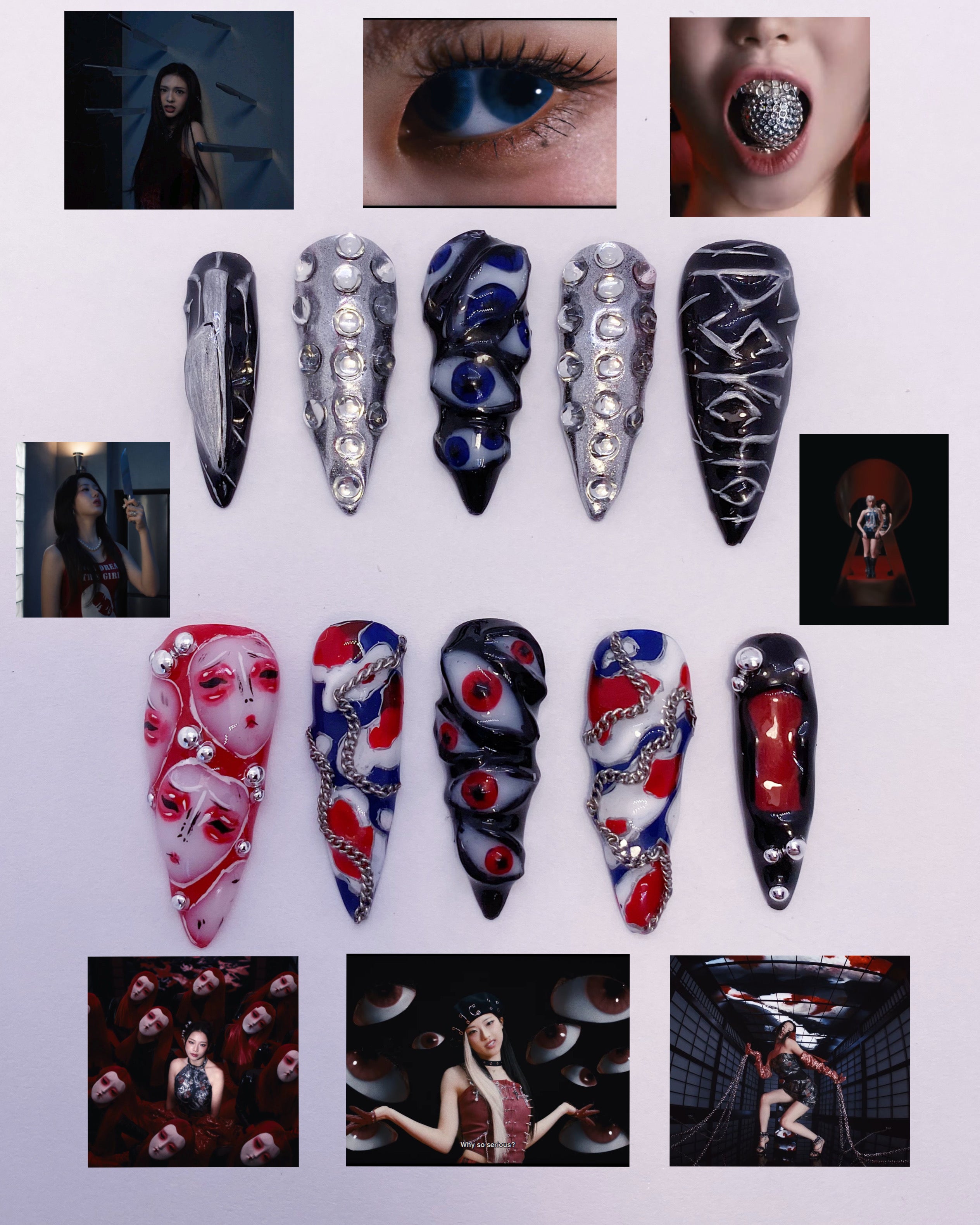 Babymonster Psycho press on nails