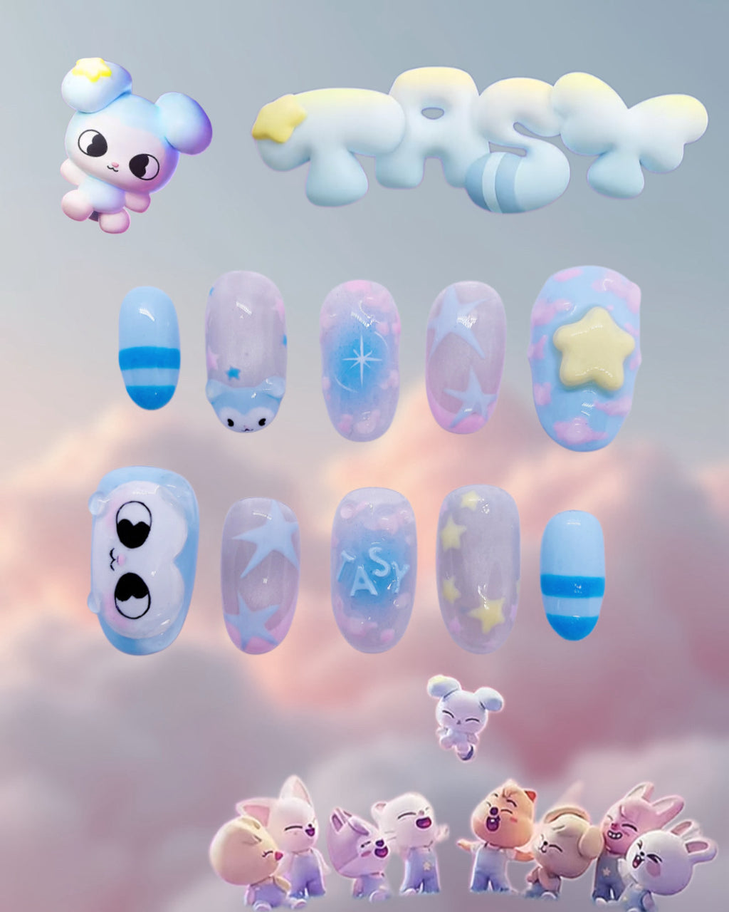 SKZ TASY press on nails