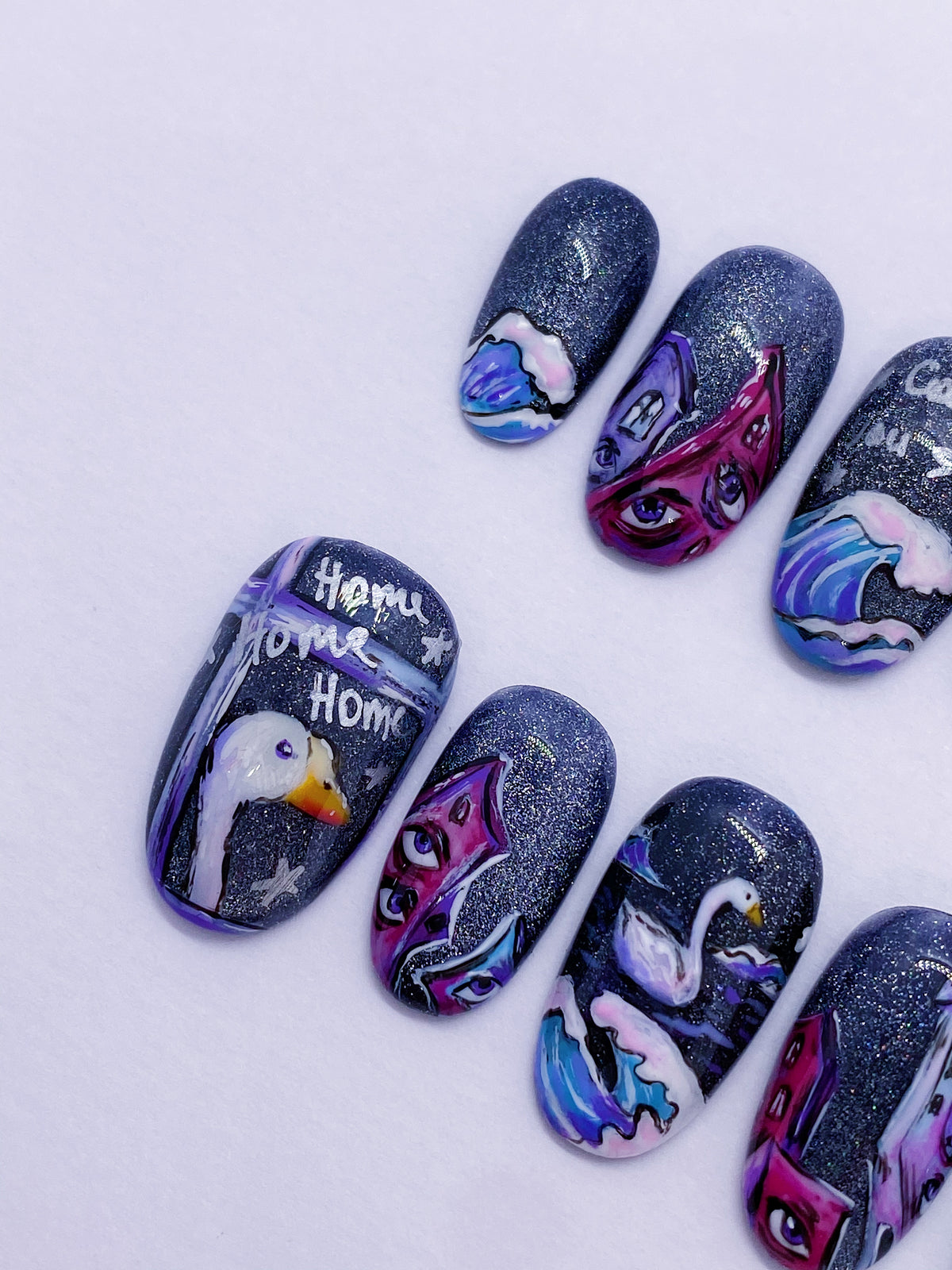 JENNIE Fallen Angel. Set 2 press on nails
