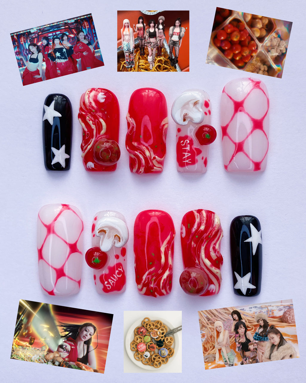 LE SSERAFIM Spaghetti press on nails(Ready to claim)