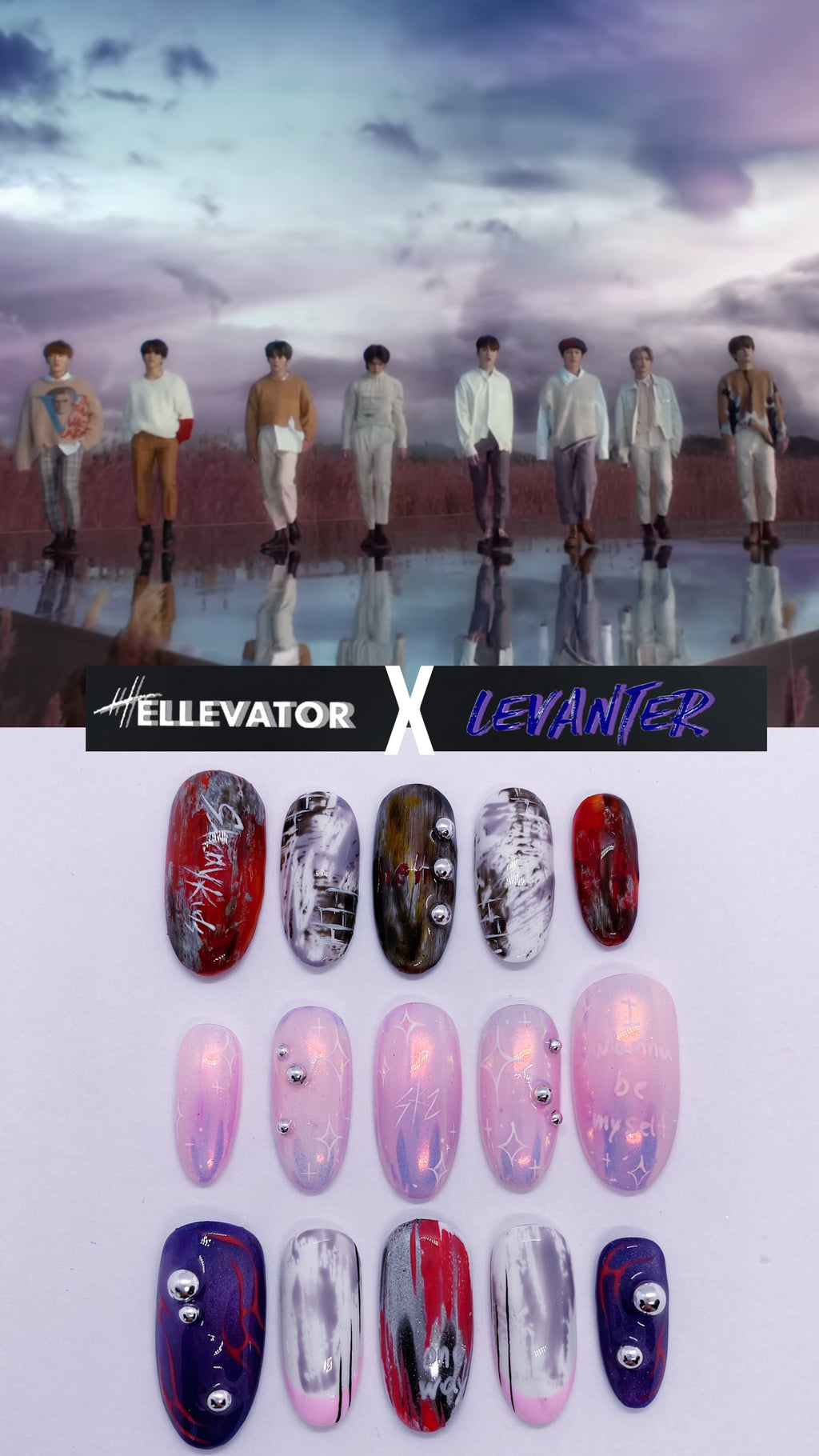 SKZ Hellevator x Levanter press on nails (Ready to claim)