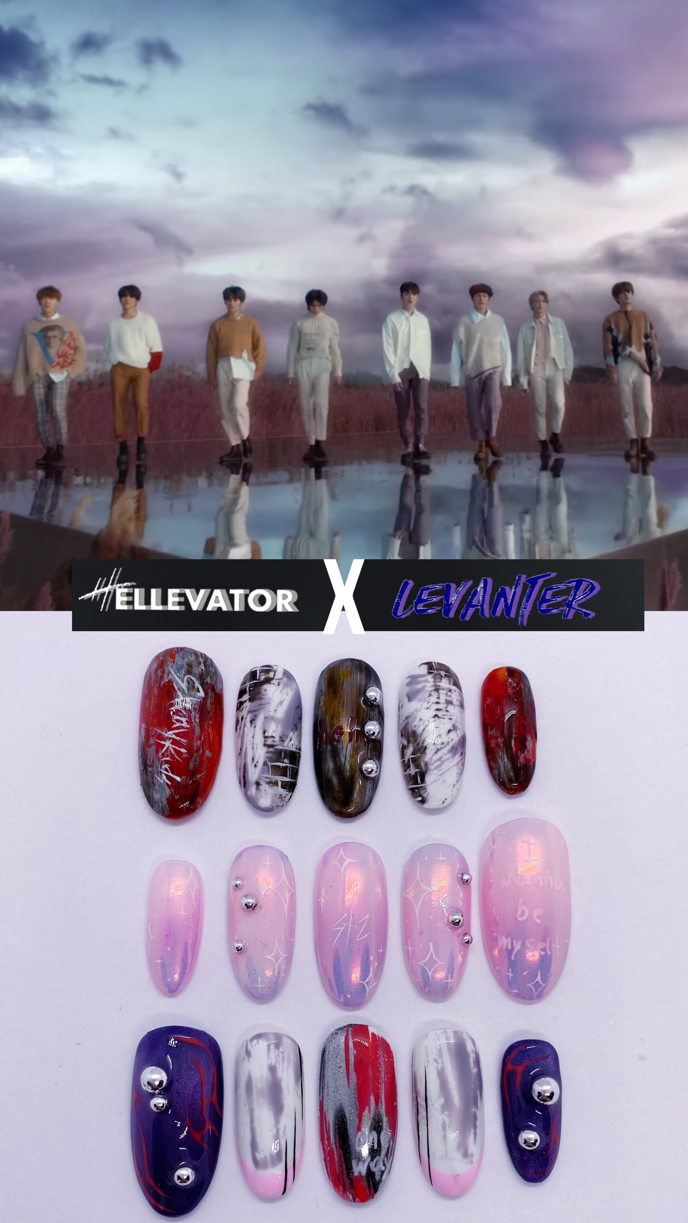 SKZ Hellevator x Levanter press on nails (Ready to claim)