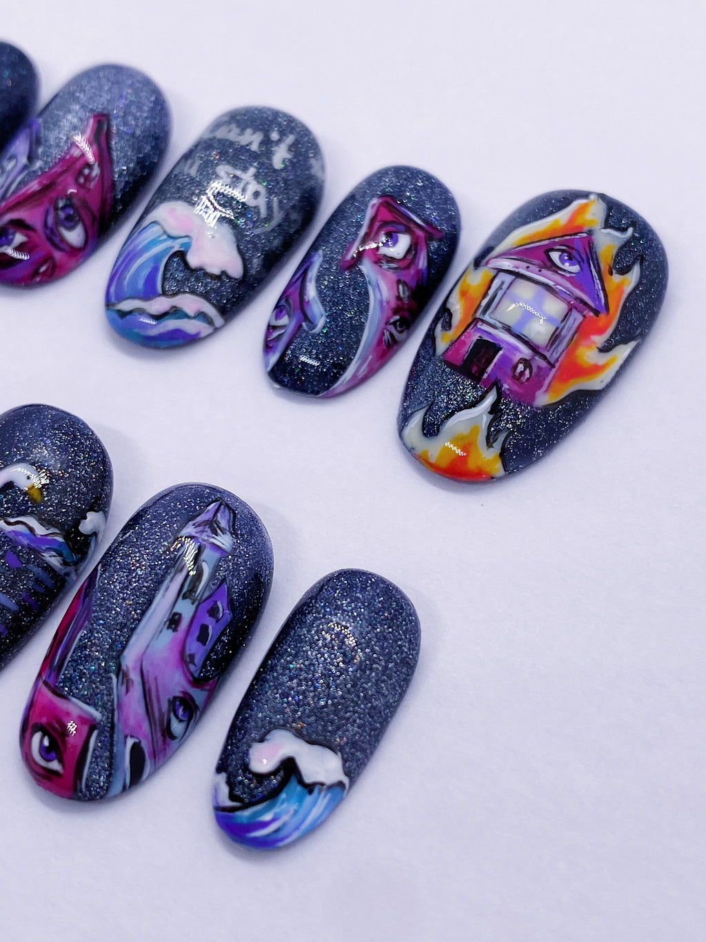 JENNIE Fallen Angel. Set 2 press on nails