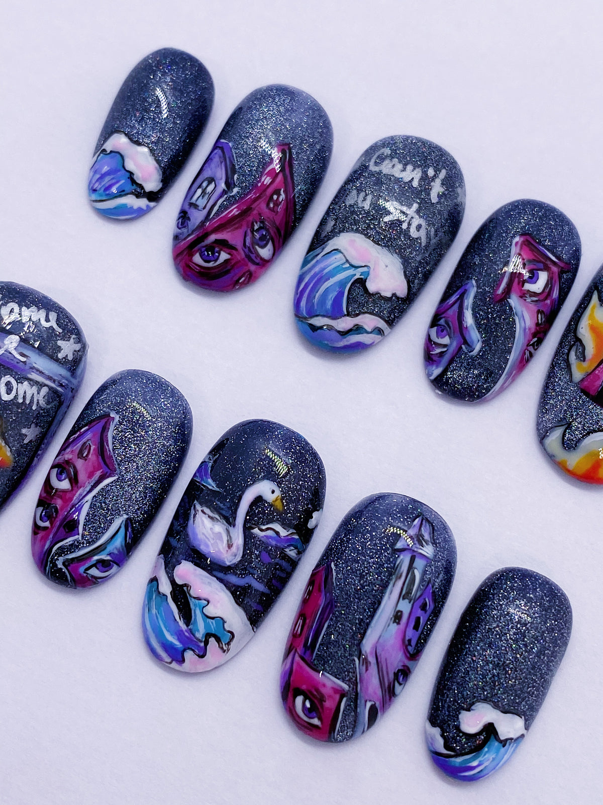 JENNIE Fallen Angel. Set 2 press on nails