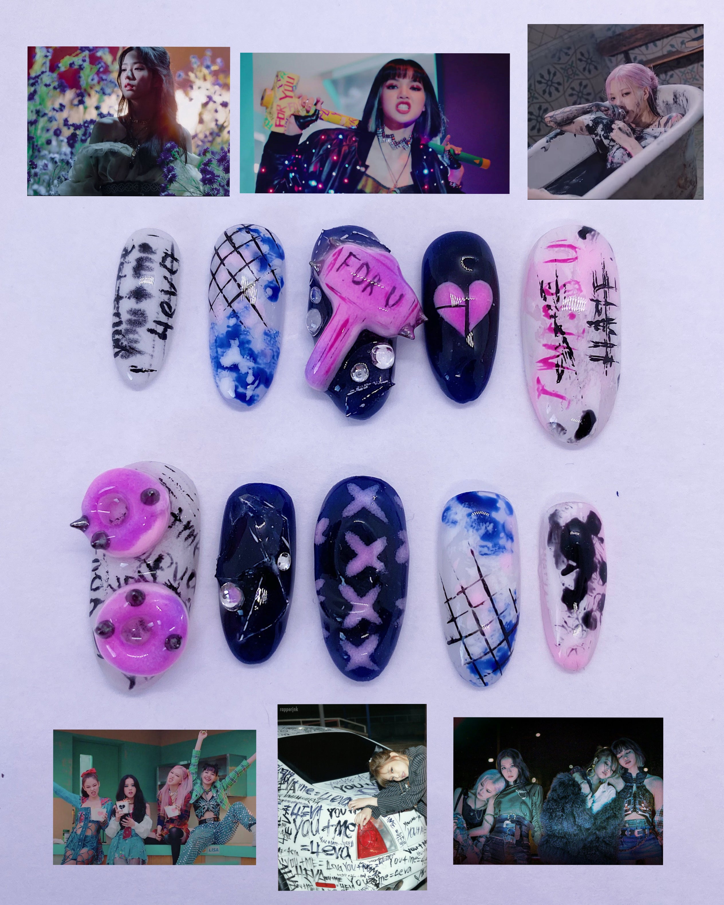 Blackpink Lovesick Girls press on nails