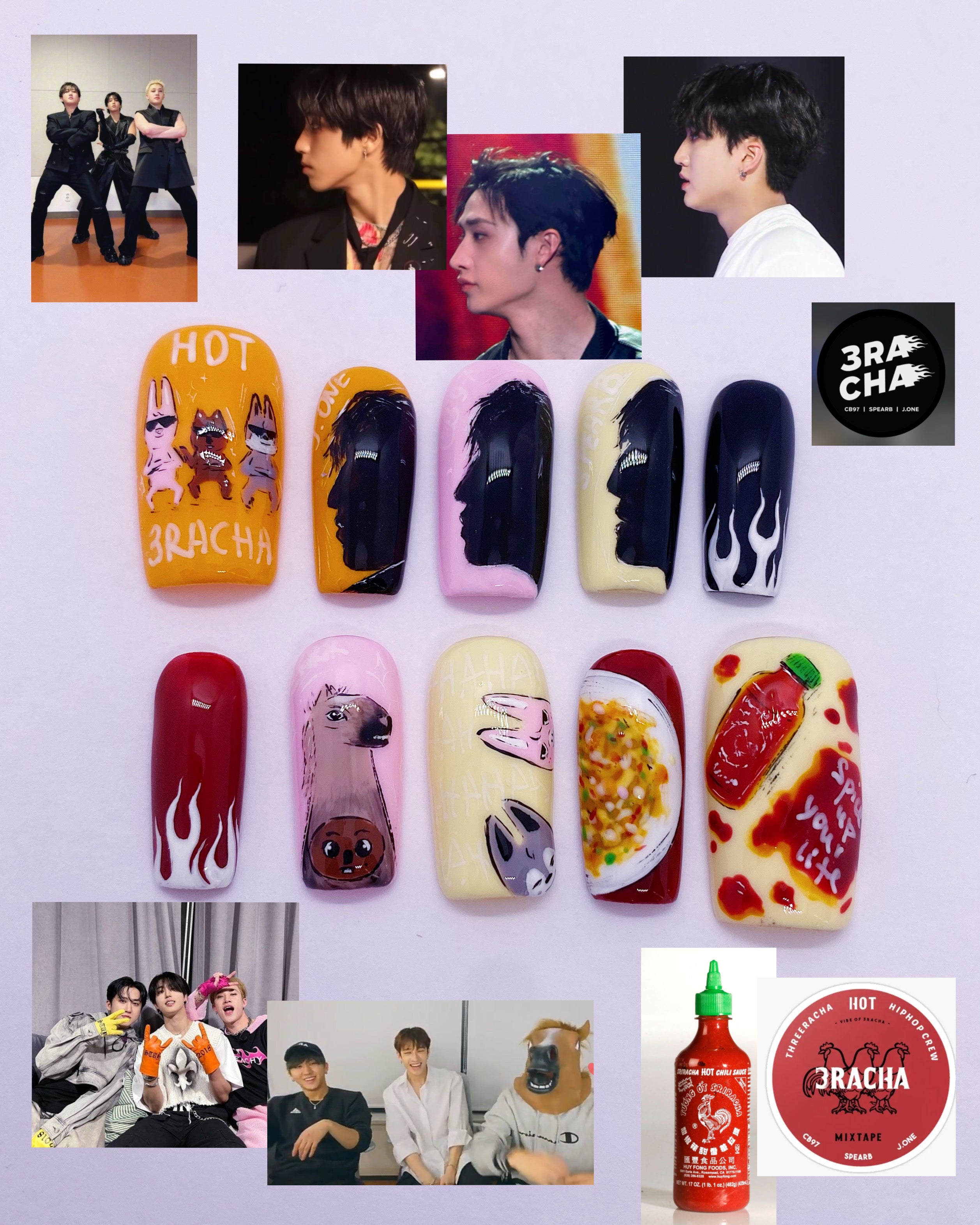 SKZ 3racha press on nails